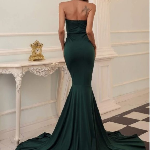 Strapless Mermaid Dress with Front Slit and small train *NEW* - Picture 3 of 3